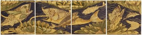 TILE DECOR V&A FISH PANEL SET 4